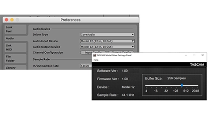 tascam model 12 DAW Connectivity